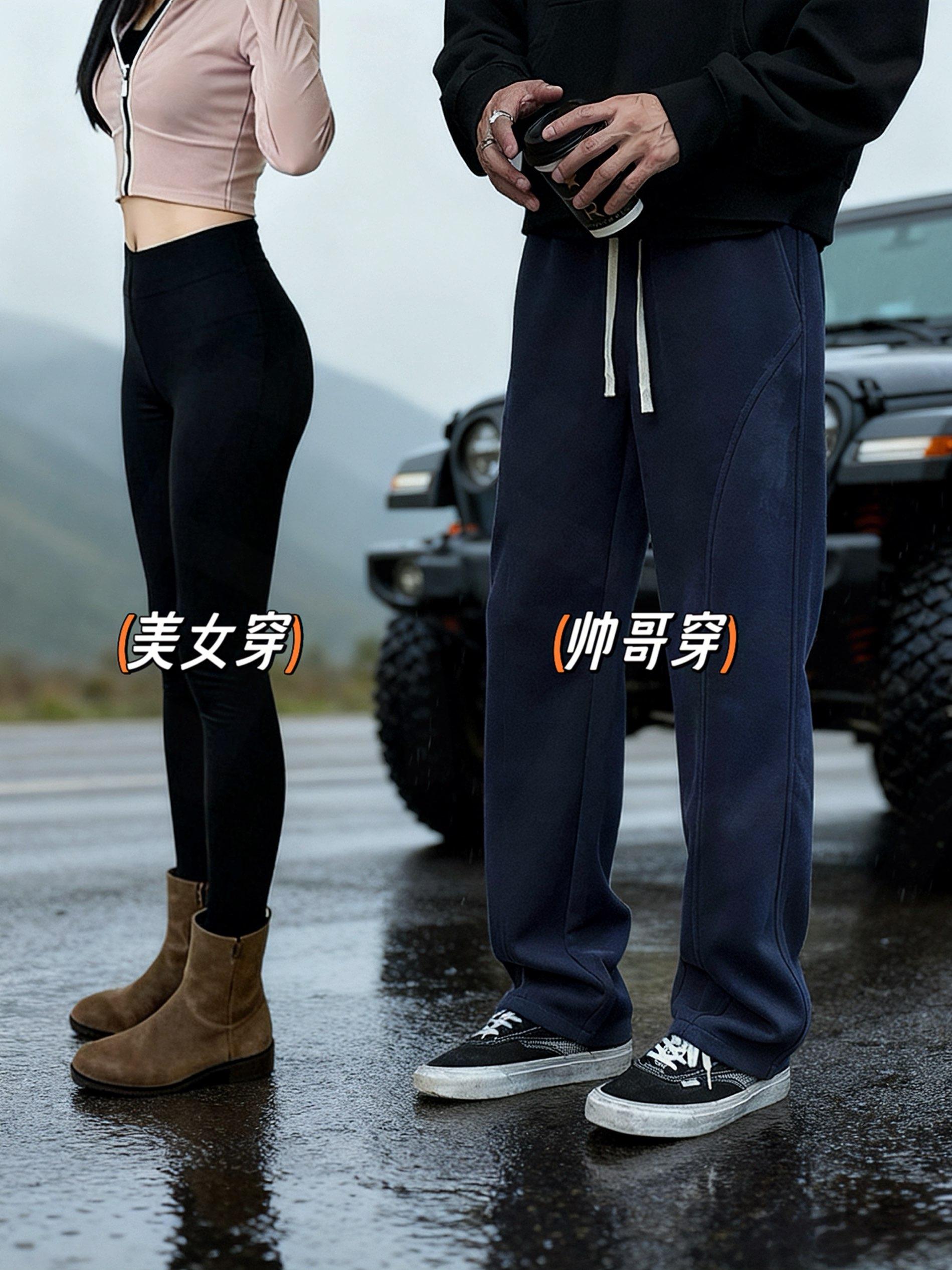 潮流针织休闲卫裤