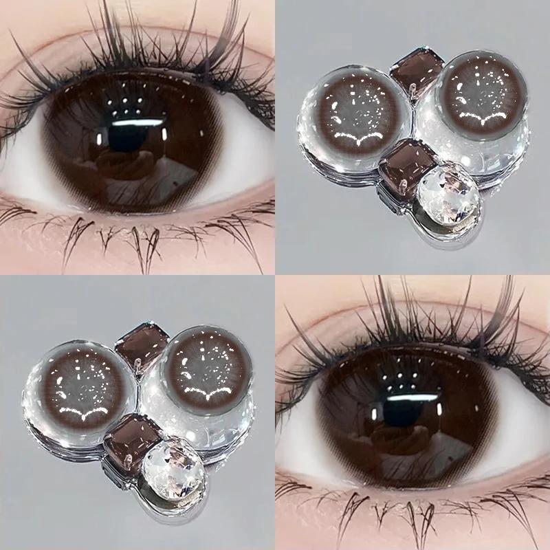 自然小心机棕色美瞳半年抛2片水灵小鹿棕色美瞳欧若风素颜学生党上班通勤舒适彩色隐形眼镜