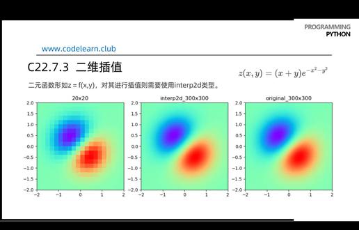 A.4.7.3 浅尝辄止_scipy科学计算_二维插值interp2d.mp4 #编程