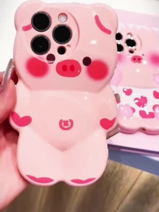 粉色爱心裤衩粉小猪小熊壳#潮牌手机壳 #每日分享 #强烈推荐 #创意手机壳 #手机壳