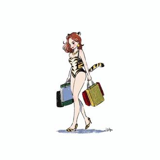 虎年画虎妈。婚前婚后两副面孔呢!#绘画过程