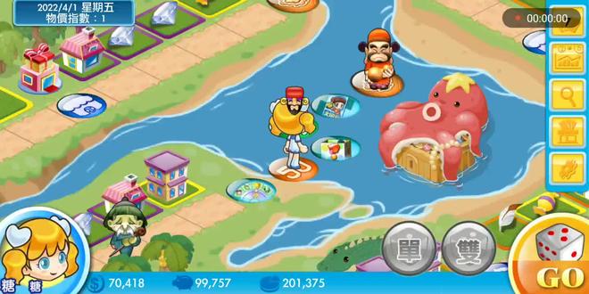 #大富翁4 手机大富翁4fun宝藏岛地图,钱夫人、糖糖、乌咪、小丹尼,看谁是宝藏大冠军4