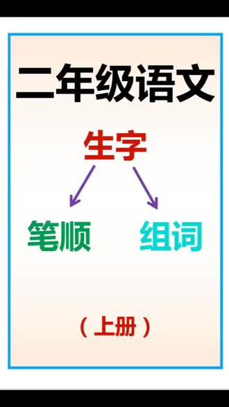 二年级上册生字学习起来,你们开始预习了吗?