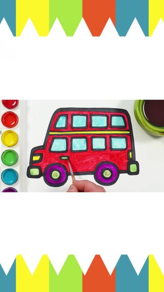 教小朋友们画双层巴士🚌#一起学画画 #简笔画 #儿童画 #绘画