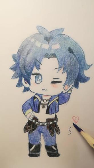 画一个小唐三~可爱哟\(//∇//)\#绘画