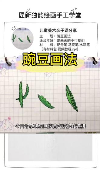 儿童美术亲子课分享《豌豆画法》简简单单一学即会@抖音小助手 #亲子教育 #创意美术