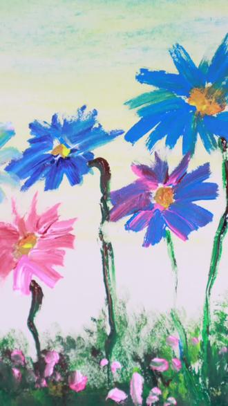 这样的格桑花,你喜欢不?#春天的色彩 #画画🎨 #创作灵感