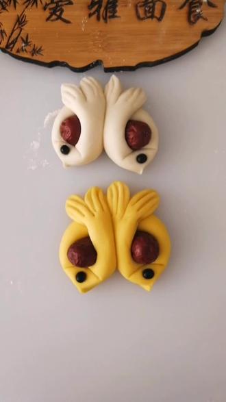 枣花鱼馒头,好看又好吃😋#花样馒头 #花样面食