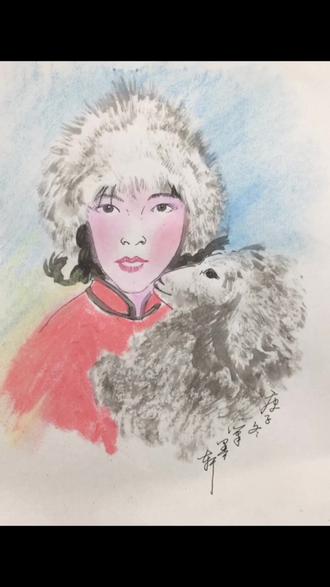 《草原姑娘》#粉笔画 #手绘 @小鹿LULU