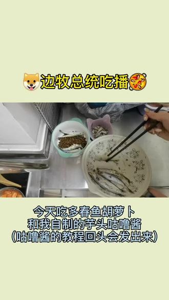 多春鱼的鱼刺是软软的那种 除了鱼肉就是鱼籽 猫猫狗狗吃不会担心卡嗓子#边牧 #家有萌宠