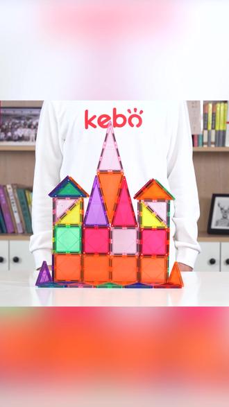 彩窗磁力片搭建的别墅#磁力片玩具教程