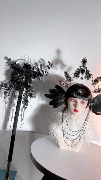 复古造型头饰创意妆唯美古风暗黑系