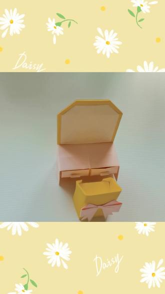 迷你家居之梳妆台#手工折纸 #抖加小助手 #doudream创作者计划 - 抖音