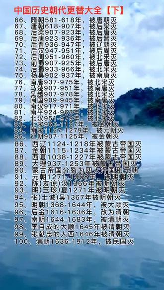 #中国历史,中国历史朝代更替列表,您知道多少?