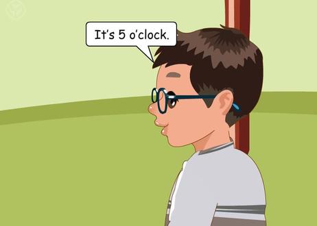 #看动画学英语
Hi! School is over. 嗨!放学了。
Let's go to the playground.
我们去操场吧。
OK. 好的。
What time is it now? 现在几点钟?
It's 5 o'clock. 现在五点钟。
Time to go home, kids. 孩子们,该回家了。
What time is it? 几点钟了?
It's 6 o'clock. 六点了。
It's time for dinner. 该吃晚饭了。
Oh! Let's go! 哦!我们走吧!