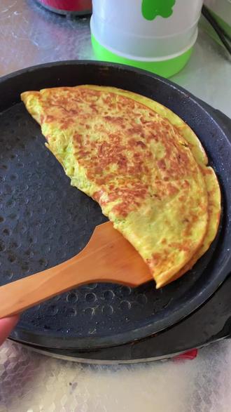 西葫芦面托,俺们老家叫法是西葫芦托(tuo),你们都怎么叫的?反正是满口焦香,你爱吃不?