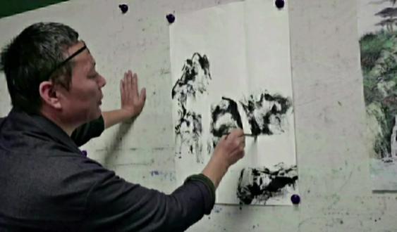 扬州画家吴高龙彩墨山水画示范教学#原创作品 #课堂实录