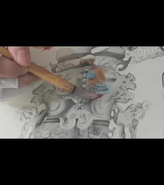 教你怎么画青铜#昆明 #艺术 #画画 #传统文化 #绘画