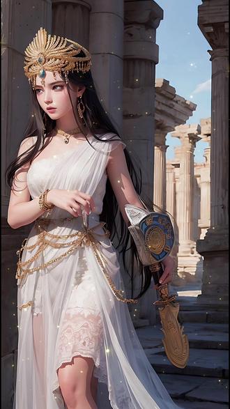 雅典娜,也称帕拉斯·雅典娜,是希腊神话中的智慧女神和战争女神以及艺术女神。奥林匹斯十二主神之一。
古希腊文献所述雅典娜是一位端庄貌美的年轻女神,她从人类诞生起就常驻凡间,教会人类各种生存知识,为人类创造了初始的生存工具。雅典娜是艺术女神、手工艺的保护神,她传授人类纺织、烹饪、园艺、陶艺等工艺;绘画、音乐、诗歌、舞蹈等艺术。同时她还是军事、农业、医疗、航海、畜牧的保护神;法庭与秩序的女神。她创立了雅典的第一法庭。
雅典娜渴望独立、坚持不婚,与阿尔忒弥斯、赫斯提亚被视为奥林匹斯山上的三处女神。她是少女未婚时期的保护神,亦是妇女劳动和生育的保护神。
雅典娜是宙斯和智慧女神墨提斯的女儿。盖亚和乌拉诺斯预言,墨提斯未来的孩子都聪明且强大,她生下明眸女儿后,会再生一个推翻宙斯的儿子。宙斯惧怕子女所带来麻烦,于是趁墨提斯还怀着雅典娜时,便将母女俩吞入腹中。此后宙斯头痛欲裂,只好要求火神赫菲斯托斯(或普罗米修斯或赫尔墨斯)劈开他的头颅,刚举起斧头,令诸神惊讶的是,一位体态婀娜、披坚执锐的美丽女神,竟冲破宙斯的头颅一跃而出。
雅典娜的形象特征是:作战时戴盔冠,上身裙覆蛇甲,右手持矛或胜利女神,左手拿金流苏的埃吉斯。#ai绘画 #高清美女壁纸 #欢迎取图