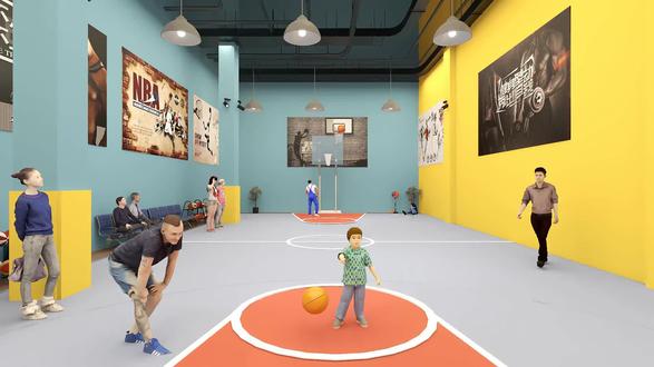 酷家乐制作篮球馆短视频!#爱篮球爱生活