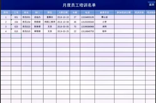 动态培训名单#office办公技巧 #文员 #excel技巧 #excel #办公技巧 #干货 #职场