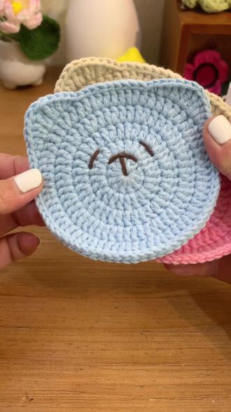 小熊杯垫教程#手工diy #手工编织 #零基础学钩针