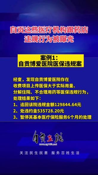 自贡这些医疗机构跟药店违规行为被曝光#自贡