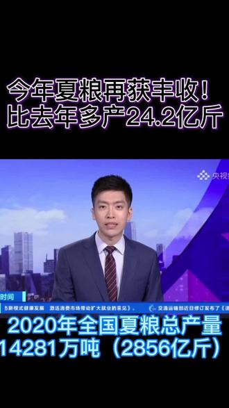 今年夏粮再获丰收!比去年多产24.2亿斤 多产粮食可供全国人民吃两天。 #粮食丰收 #健康养生 #依法治国 #