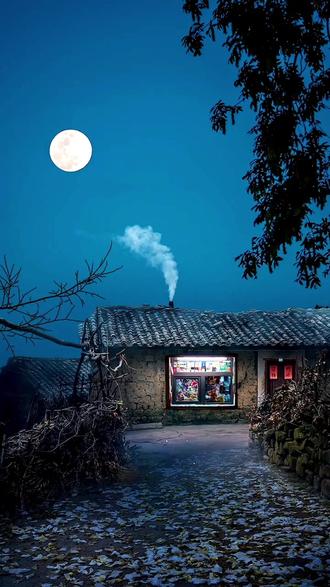 最美乡村夜景 - 抖音