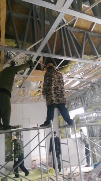 隔热保温隔音防火棉施工中