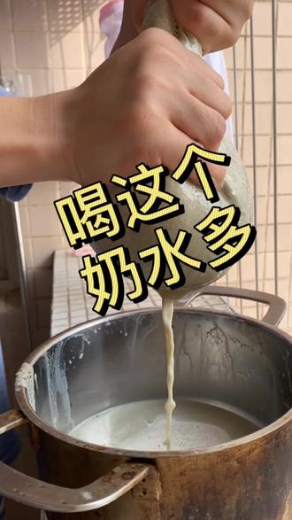 之前差点断奶,后来喝了自己做的豆浆,现在宝宝七个月了,还会奶涨哦!(外面买的豆浆不够浓,还是自己做的好)#追奶