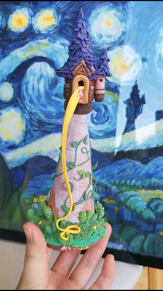 大家好今天我给大家盖个房子🏠也不知道你们学会了没#治愈 #超轻粘土手工 #萌物 #长发公主