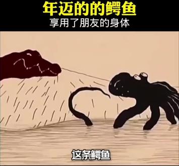年迈的鳄鱼享用了朋友的身体