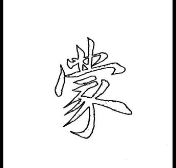 #书法,#行楷,今日学习书写“蒙”