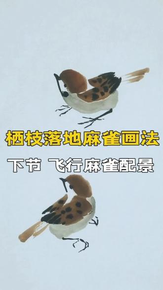栖枝落地麻雀画法#零基础学画画 #传统文化 #书画教育 #跟着抖音学画画 #传承文化 @白鹿原·白鹿仓景区