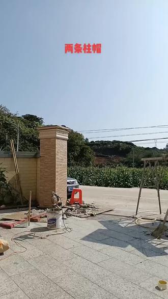 #外墙装饰 瓷片做的柱帽