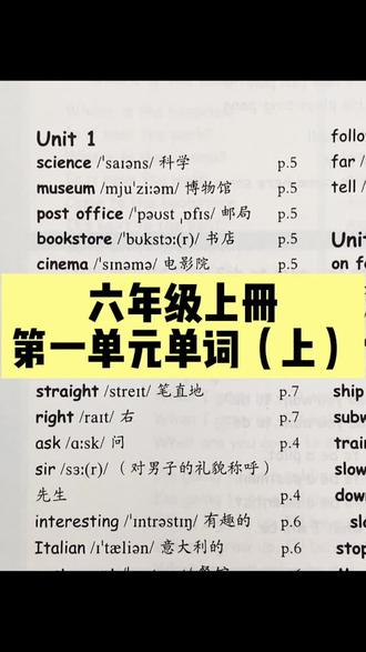 六年级上册单词来啦#学科知识 #零基础英语 #学科讲解人 #每日英语