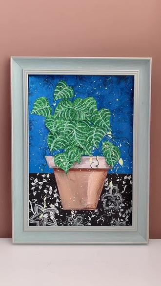 #创意美术 #画画 喜欢植物,却只养的活绿萝#方格艺术中心