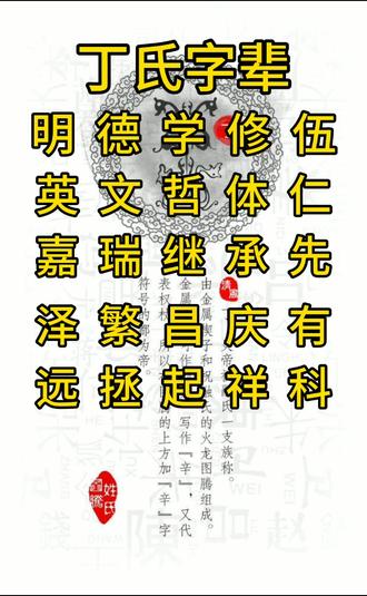丁氏字辈有一样的吗?#丁氏家族 #丁氏 #丁氏宗亲