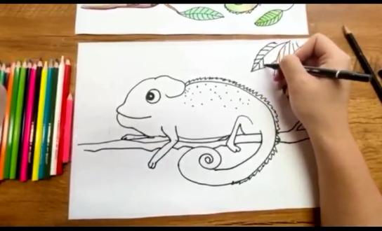 #画画使我快乐 少儿美术变色龙
绘画教程,疫情期间宝贝们在家无聊,一起学画画#少儿美术 #深圳美术