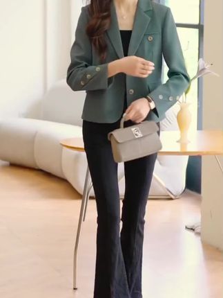 小个子短款小西装外套女2025春秋新款高级感气质休闲韩版西服上衣