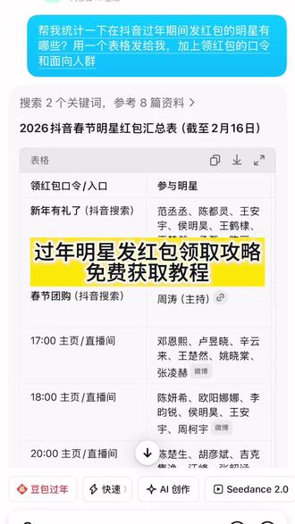 2026除夕夜明星红包发放明细获取教程。2026除夕明星红包#除夕明星红包雨 #明星除夕发红包 #微博红包 明星微博发红包怎么抢 红包分组微博 抢红包微博 微博怎么抢明星红包 明星给粉丝发红包了 明星红包入口 除夕微博明星红包 陈哲远除夕红包 张凌赫除夕红包 鹿晗除夕红包 张若昀除夕红包 王楚然除夕红包 敖瑞鹏除夕红包 马思纯除夕红包 除夕明星红包领取 除夕明星红包时间 除夕明星红包攻略 微博除夕红包 明星除夕红包提现 人人可领明星红包 微博抢明星红包 微博明星红包领取入口 微博福袋领取方法 微博红包提现规则 张凌赫红包领取 张凌赫福袋抢法陈哲远微博红包领取 陈哲远红包封面领取 陈哲远微信红包封面获取 鹿晗2026微博红包时间 马思纯微博红包 张若昀微博红包 王楚然微博红包 敖瑞鹏微博红包 微博过年红包提醒设置 微博明星红包发放时间查询 微博红包提现到微信 除夕夜微博红包攻略 春节微博明星红包活动 #人类对豆包的开发不足百分之一 #明星红包领取攻略 任何人可领的明星红包 微博抢红包关键词 2026春节明星红包领取方式 除夕夜发红包祝福语 除夕夜发红包文案 除夕夜发红包顺序 除夕夜发红包最佳时间 豆包春晚活动规则