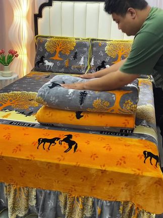 中秋节快乐!#牛奶绒四件套