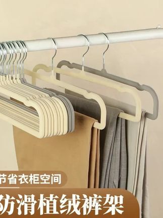 #郝邵文 推荐 #衣架 #晾衣架 #防滑衣架 #无痕衣架 家用成人整理裤架子多功能植绒天鹅绒衣橱收纳防滑无痕衣架裤挂