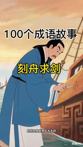 第七集:《刻舟求剑》这个成语,来比喻那些办事死板、不懂变通、不会根据实际情况改变想法的人。#成语故事 #儿童睡前故事 #小故事大道理 #ai短视频