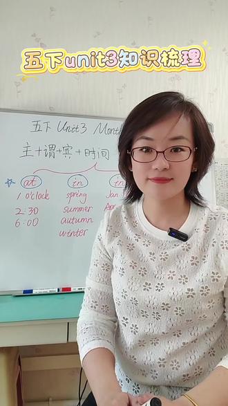 五下第三单元重点内容#小学英语怎么学 #时间介词用法 #人教版英语
