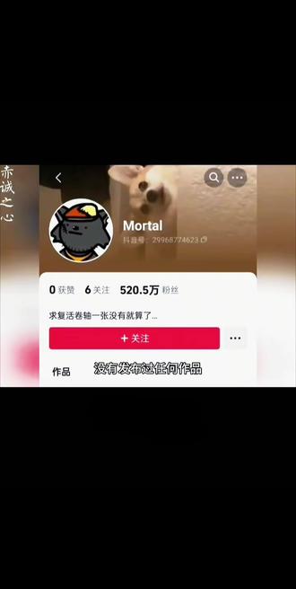主页没有一个作品,却拥有500多万粉丝,一个“灰太狼”Mortal,看哭了多少人?灰太狼Mortal