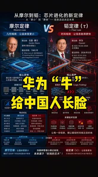 华为“牛”给中国人长脸 华为“韬定律”:时间缩微
替代几何缩微,半导体新突破!
核心:以“时间缩微”替代“几何缩微”
成果:预计2031年高端芯片达1.4纳米制程水平
逻辑折叠技术
关键:“逻辑折叠”技术实现立体布局提效率#华为韬定律 #强烈推荐 #中国华为 #抖音玩法合作伙伴计划