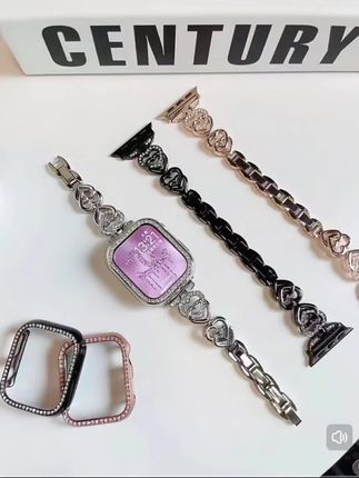 适用iwatch9苹果S10手表applewatch8创意爱心金属表带SE时尚7高级#表带 #iwatch表带 #applewatch #iwatch #男士神仙单品