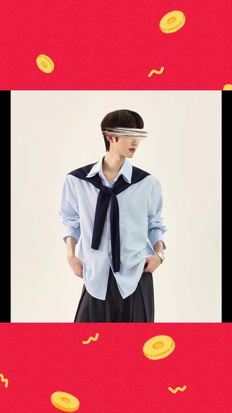 解锁蓝条纹衬衫两种穿法~ #穿着得体是一种生活态度 #衬衫 #披肩衬衫 #衬衫控